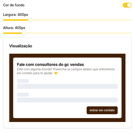 Formulários personalizados de captação